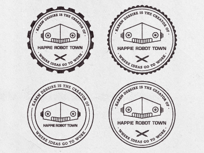 Stamp Revisions circle identity robot stamp