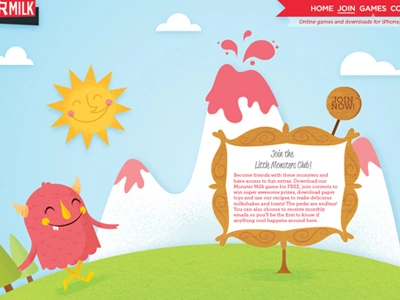 Strawberry Frosting Monster character design illustration monster vector website