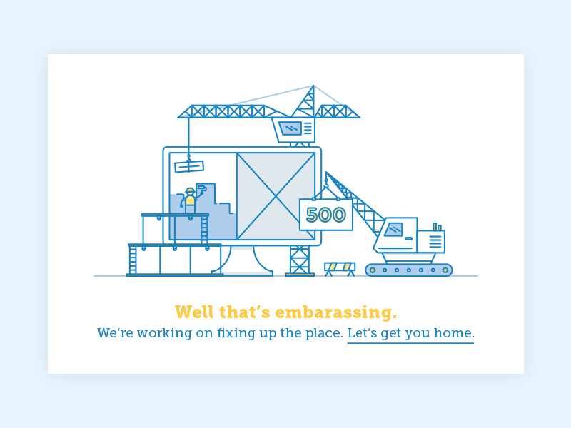 500 Error site construction error 500 illustration