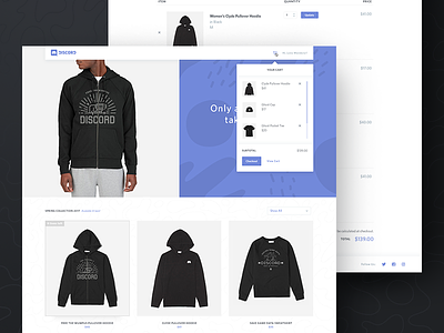 Cart Preview design ecommerce merch minimal product shop shopping store ui