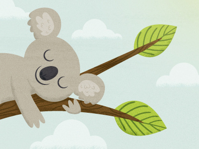 Sleepy Koala animal illustration koala