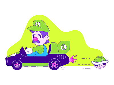 Mario Kart Luigi games gaming illustration luigi mario kart nintendo vector video games