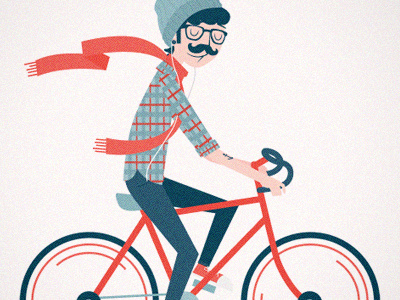 Bike Love bike decal glasses hipster illustration mustache
