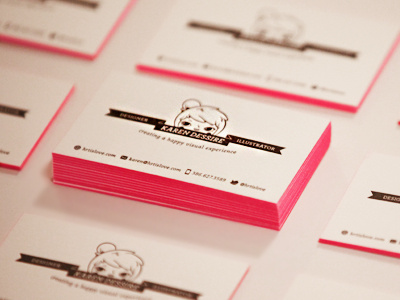 Self Promo Business Card business card design designer fluorescent illustrator letterpress self promo stationery