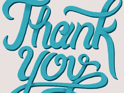 Thank You! blue gif hand drawn hand lettering illustration lettering photoshop script texture thank you thanks typography