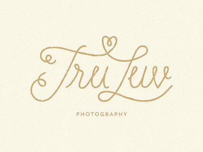 Tru Luv Stamp branding custom type gold hand lettering heart identity lettering logo photography script stamp typography