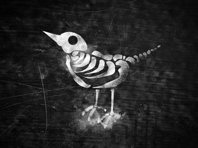 Twitter is dead bird chalk skeleton twitter
