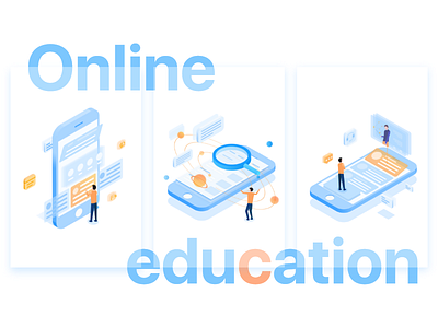 Online education illustrations education，illustration