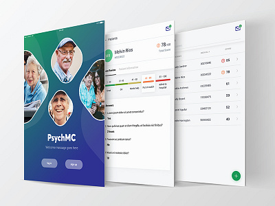 PsychMC Tablet Design dashboard healthcare ipad tablet mobile