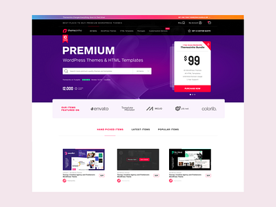 Themezinho | Marketplace for Themes & Templates footer header hero marketplace pricing search templates themes themezinho vector