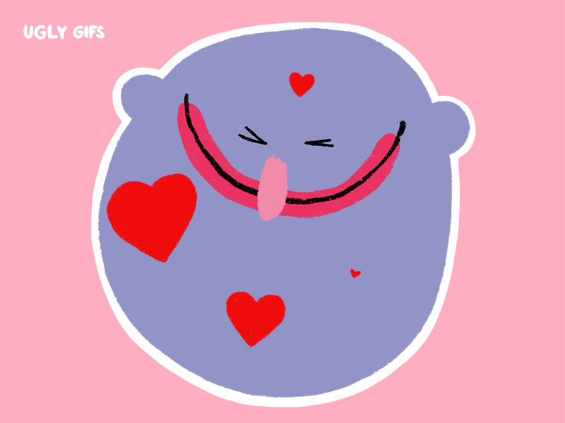 Karo Rigaud Uglygifs Valentine animatedgif animation app frame by frame gif animation illustration imessage procreate sticker design uglygifs