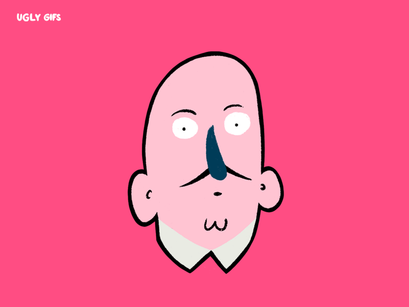 Karo Rigaud Uglygifs Love animation app frame by frame gif animation illustration imessage moustache photoshop procreate sticker design uglygifs