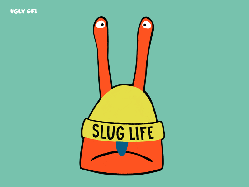 Karo Rigaud - Uglygifs - Slug Life animated gif animation app frame by frame illustration imessage ios procreate sticker design uglygifs