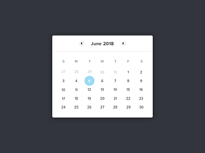 calendar by Rebecca Grant on Dribbble