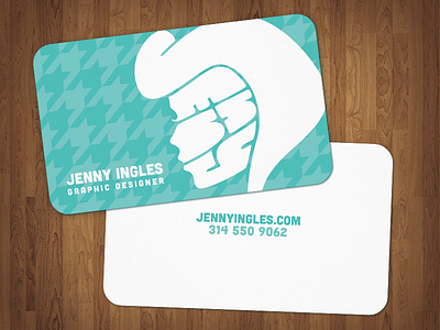 Finally, A Business Card business card graphic design houndstooth logo rounded edges teal