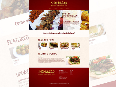 Sharazad Restaurant Website food mediterranean photoshop restaurant sharazad webdesign website