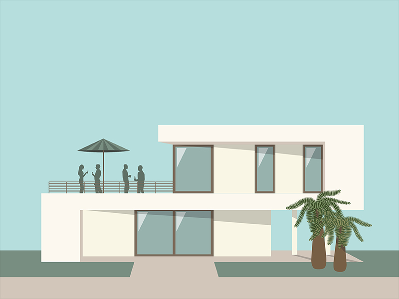 House 1 architecture building house illustration modern palm vector