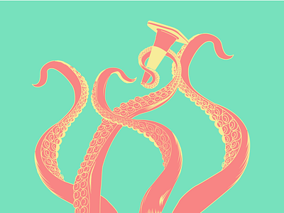 Tentacles bright digital illustration octopus summer tentacles water