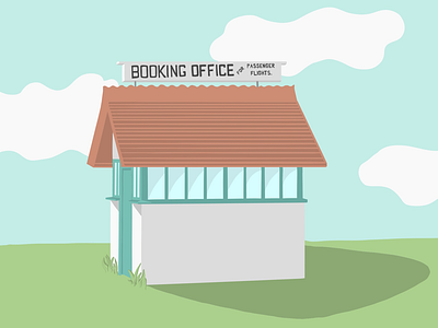 Booking Office architecture drawing illustration pastel plane ticket