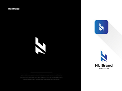 Modern Minimal Letter Mark Logo- Hu (Hu.Brand)