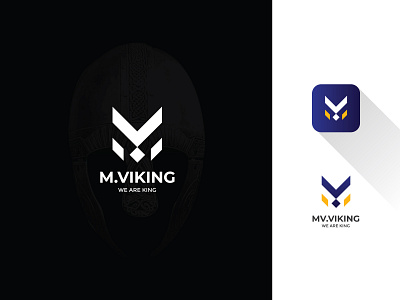 Modern Minimal Letter Mark Logo -MV Viking branding colours design letter letter logo letter mark logo logo lorgo m letter m letter logo minimalist minimalist logo typography viking viking logo