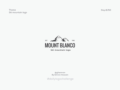 Ski mountain logo- Daily Logo Challenge: Day 8 branding colours design graphic design icon illustration letter logo logo mountain logo typography vector