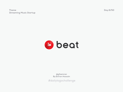 Streaming Music Startup- Daily Logo Challenge: Day 9 beat branding colours design graphic design icon illustration letter logo logo music typography vector