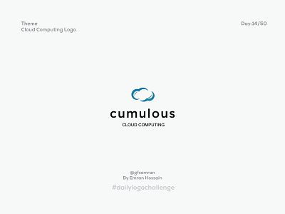 Cloud Computing Logo- Daily Logo Challenge: Day 14 branding colours design icon illustration letter logo logo typography vector