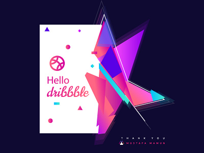 Hello dribbble dribbble first hello illustration invites shot