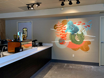 Starbucks - Admiral illustration mural muralist painting pattern texture