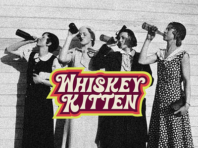 Whiskey Kitten branding design graphicdesign logo logotype retro