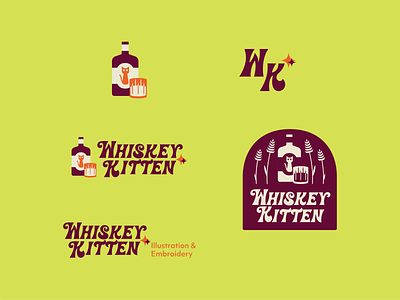 Whiskey Kitten branding design graphicdesign illustration logo logotype retro typography