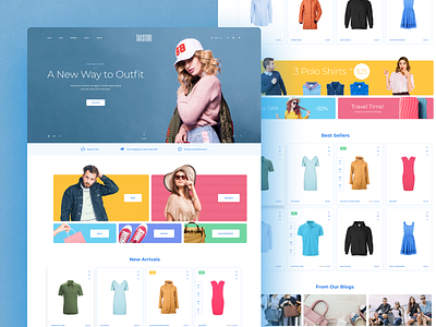 Tailstore (template for OpenCart) Pt. 1 design desktop fashion hompage opencart template ui ux web website