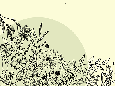Botanical Line Drawing - Composition #1 botanical illustration flowers illustration illustration line drawing plants
