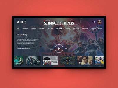 Streamly Netflix Screen streaming app tv app ui ui design uidesign