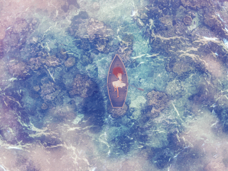 Girl In The Boat aftereffects animation art c4d illustration