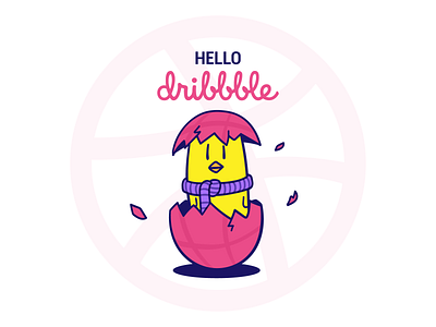 Hello Dribbble 😊 design flat graphic design hello dribbble illustration illustrator vector