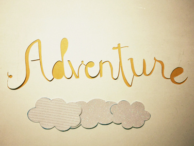 Adventure 3d adventure letters paper paper art paper craft script type typography yellow