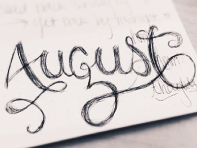 August ballpoint doodle handwritten pen practice sketch type typography