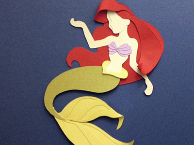 Making Mermaids ariel disney handmade paper paper art paper craft