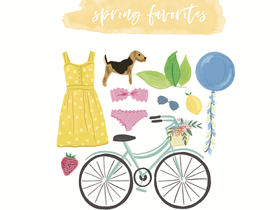 Spring Feels calligraphy icons illustration spring watercolor