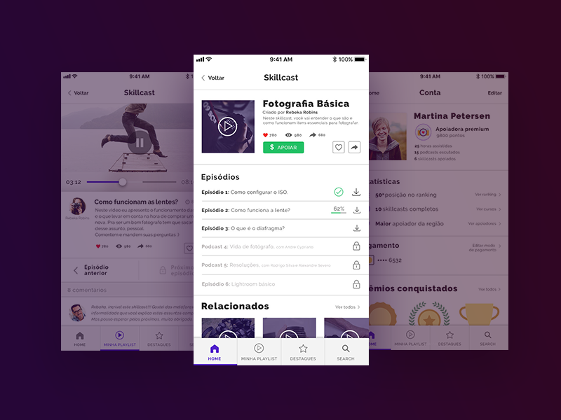 Skillcast - Learn how to photograph with the best learning app learn online interface app. skillcast ui interaction photography