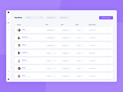 User Management - SaaS Dashboard color pallete dashboard dropdown management saas status user management