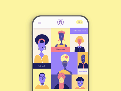 Mano Amiga - Empowering Refugees animation clean color pallete empower hand illustration immigrants landing page menu mobile purple refugees responsive white work yellow