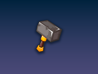 Hammer Icon - Game Assets - www.beavystore.com app branding design game gameuı hammer icon iconpack illustration logo marvel mobile thor ui uiux ux vector