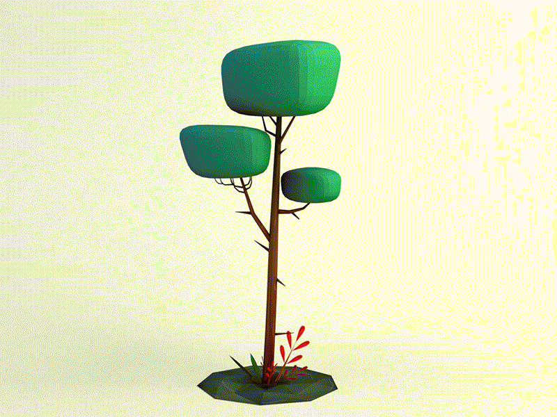 Wonderland Tree 01 design developer indie fun 3d model forest environment poly low tree