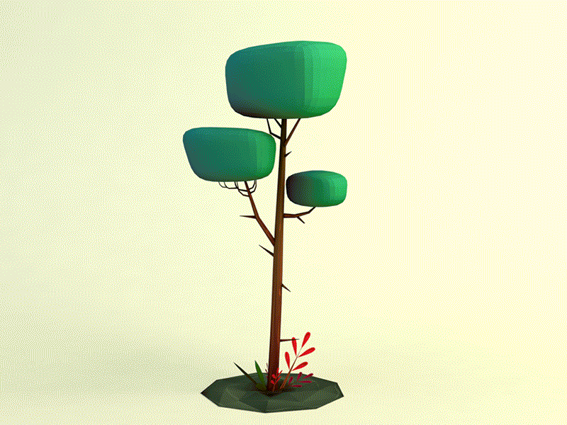 Wonderland Tree 01 3d model design developer environment forest fun indie low poly tree