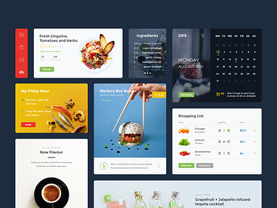 Food & Drink UI Kit (PSD + Sketch) bootstrap calendar design food freebie kit psd shopping sketch template ui webdesign