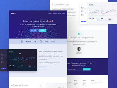 Board Landing Page bootstrap creative dashboard design homepage landing page one page photoshop responsive sketch ui website