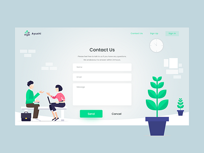 Contact us web page clean contact contact us hero header illustration light theme minimal photoshop social typography ui user experience user interface ux web website